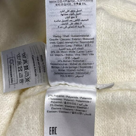 NEW MALENE BIRGER Womens Sweater Ivory Size XS Rhila V-Neck Pullover Long Sleeve - Picture 11 of 11